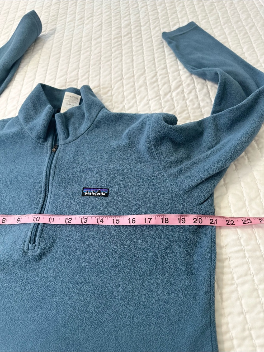 Patagonia Men’s Micro D 1/4 Zip Teal Blue Fleece Winter Pullover Sweater Size S - Picture 6 of 14